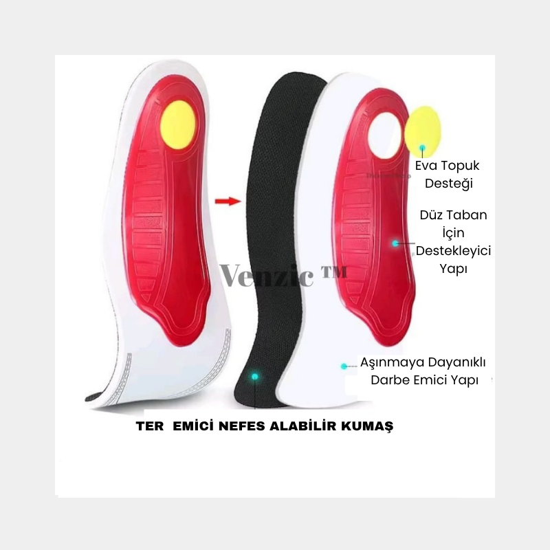 👣 DÜZ TABANLIK DESTEKLİ ORTOPEDİK KONFOR – VENZIC™ Venzic tm
